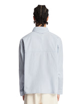 Light Blue Reflective Striped Shirt | PDP | Antonia