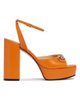 Orange Platform Sandals with Horsebit | PDP | Antonia
