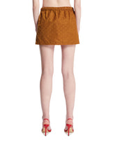 Beige GG Drawstring Mini Skirt | PDP | Antonia