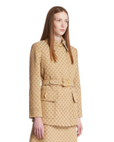 Beige GG Belted Jacket | PDP | Antonia