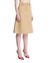 Beige Cotton Canvas Skirt | PDP | Antonia