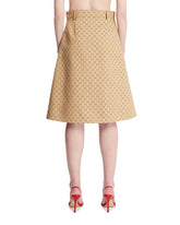 Beige Cotton Canvas Skirt | PDP | Antonia