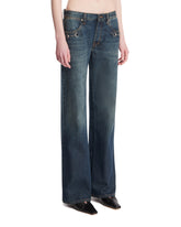 Blue Horsebit Denim Pants | PDP | Antonia