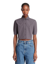 Gray Cropped Cotton Shirt | PDP | Antonia