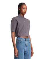 Gray Cropped Cotton Shirt | PDP | Antonia