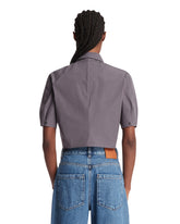 Gray Cropped Cotton Shirt | PDP | Antonia