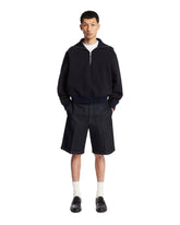 Felpa In Cotone Con Zip Blu | PDP | Antonia