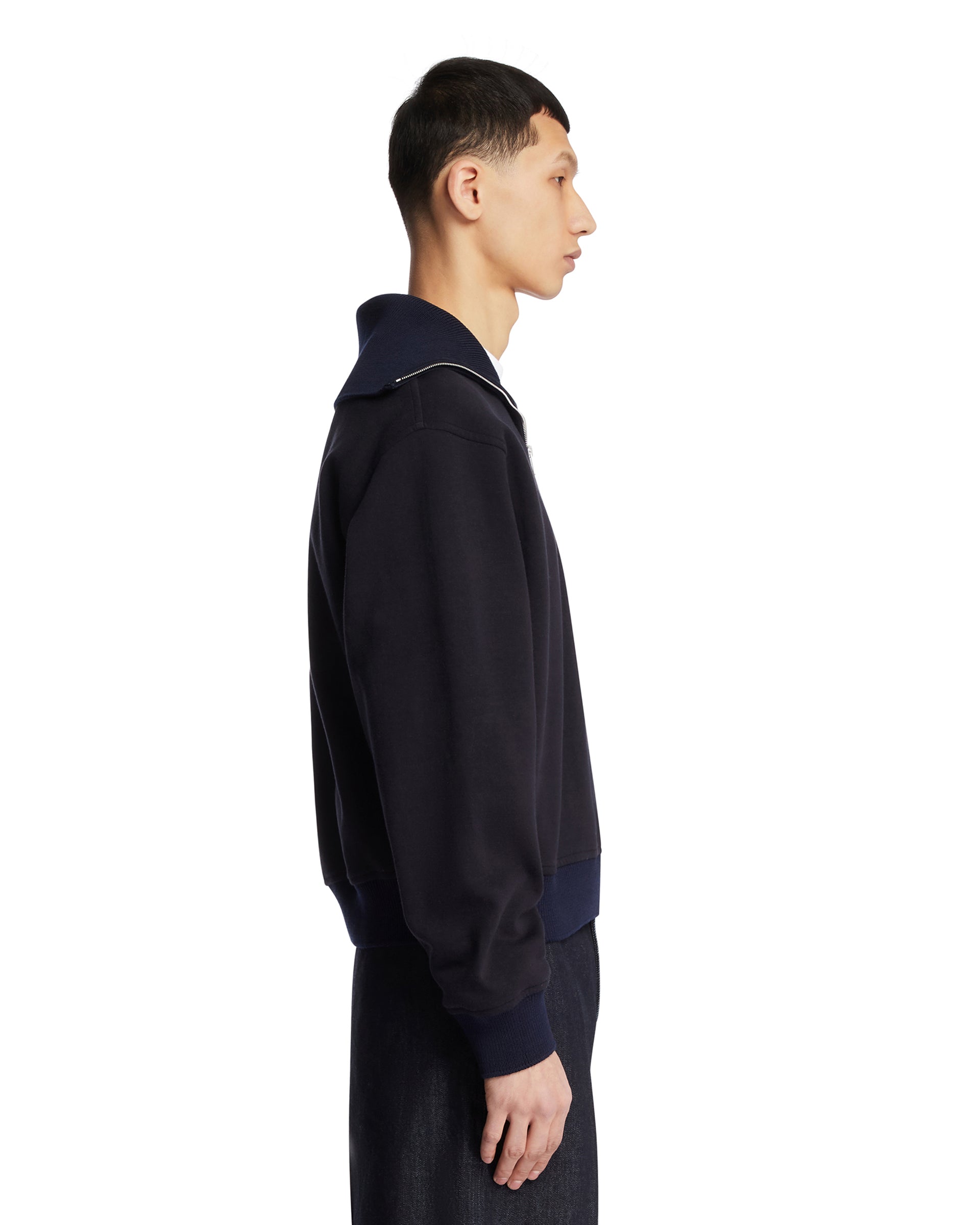Blue Cotton Zip-Up Sweatshirt | JIL SANDER - Antonia Blue Cotton Zip-Up Sweatshirt | JIL SANDER - Antonia