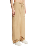 Beige Poplin Cargo Trousers | PDP | Antonia