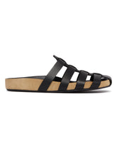 Black Leather Fisherman Sandals | PDP | Antonia
