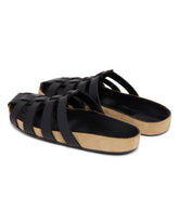 Black Leather Fisherman Sandals | PDP | Antonia