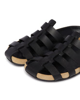 Black Leather Fisherman Sandals | PDP | Antonia