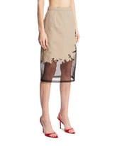Beige Wool and Silk Skirt | PDP | Antonia