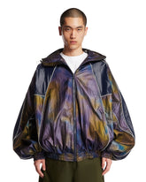 Blue Patterned Windbreaker Jacket | PDP | Antonia