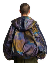 Blue Patterned Windbreaker Jacket | PDP | Antonia