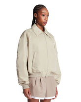 Beige Nylon Bomber Jacket | PDP | Antonia