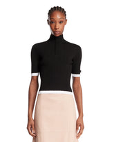 T-Shirt A Costine Con Zip Nera - JUUN.J WOMEN | PLP | Antonia