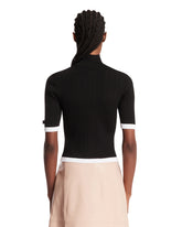 T-Shirt A Costine Con Zip Nera | PDP | Antonia