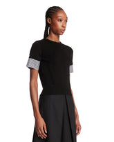 T-Shirt Con Inserti A Quadri Nera | PDP | Antonia