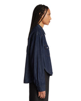 Blue Grenon Cotton Shirt | PDP | Antonia