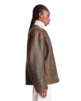 Brown Ruban Leather Jacket | PDP | Antonia