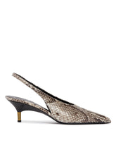 Beige Bella Low Python-Print Pumps | PDP | Antonia