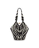 Black Mini Lotus Zebra Tote | PDP | Antonia