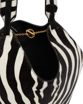 Black Mini Lotus Zebra Tote | PDP | Antonia