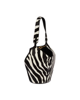 Black Mini Lotus Zebra Tote | PDP | Antonia