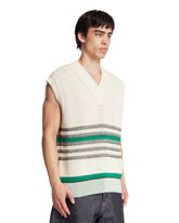 White Perforated Pique Vest | PDP | Antonia
