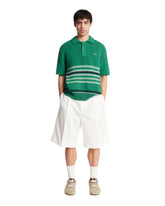 Green Striped Polo Collar Sweater | PDP | Antonia