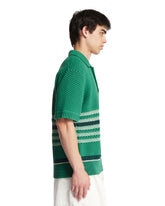 Green Striped Polo Collar Sweater | PDP | Antonia
