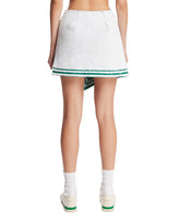 White Boucle Knit Mini Skirt | PDP | Antonia