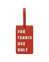 Orange Printed Leather Luggage Tag | PDP | Antonia
