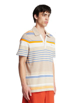 Multicolour Striped Pique Polo | PDP | Antonia