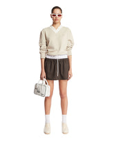 White Boucle Knit Mini Skirt | PDP | Antonia