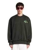 Green Floral Crocodile Satin Sweatshirt | PDP | Antonia