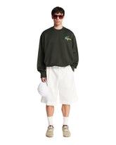 Green Floral Crocodile Satin Sweatshirt | PDP | Antonia