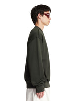 Green Floral Crocodile Satin Sweatshirt | PDP | Antonia