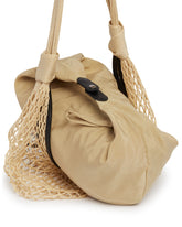 Beige Fortune Croissant Filt Bag | PDP | Antonia