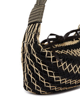 Beige and Black Fortune Croissant Filt Bag | PDP | Antonia
