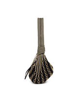 Beige and Black Fortune Croissant Filt Bag | PDP | Antonia