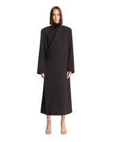 Black Oversized Wool Wrap Coat | PDP | Antonia