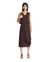 Abito Midi In Viscosa Marrone - ABITI DONNA | PLP | Antonia