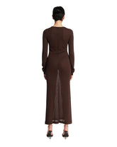 Brown Viscose Long Dress | PDP | Antonia