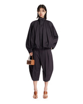 Blue Pleated Blouson Jacket | PDP | Antonia