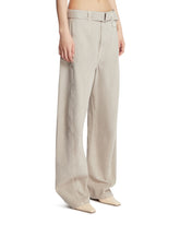 Beige Twisted Belted Pants | PDP | Antonia