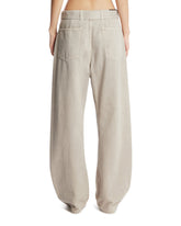 Beige Twisted Belted Pants | PDP | Antonia