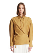 Beige Cotton And Silk Twisted Shirt | PDP | Antonia