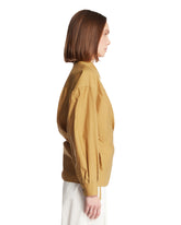 Beige Cotton And Silk Twisted Shirt | PDP | Antonia